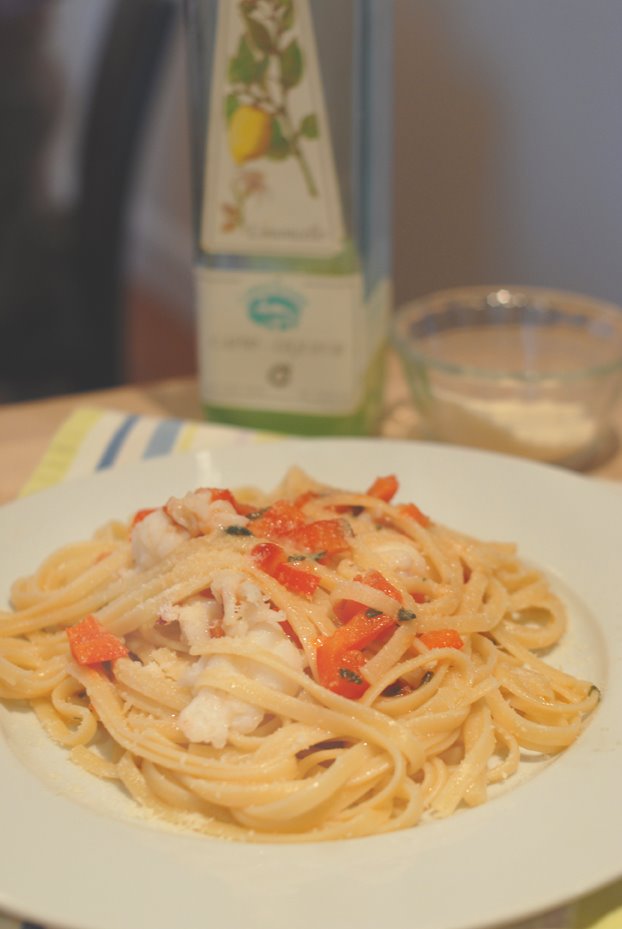 Limoncello Lobster Pasta for two--using only one lobster tail - Crab ...